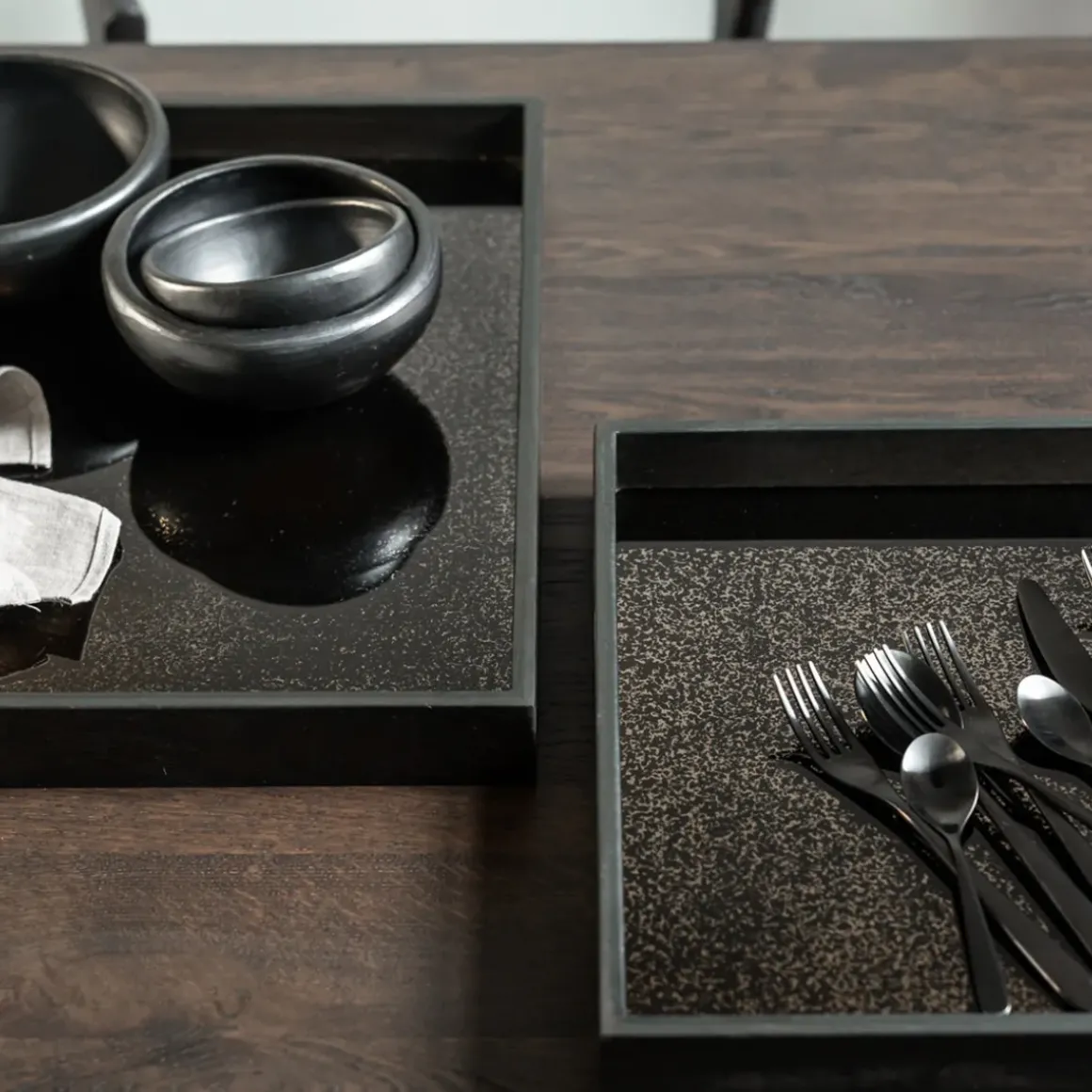Plateau carré en miroir - Bronze