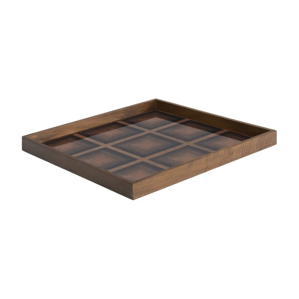 Plateau carré en verre Ink Squares
