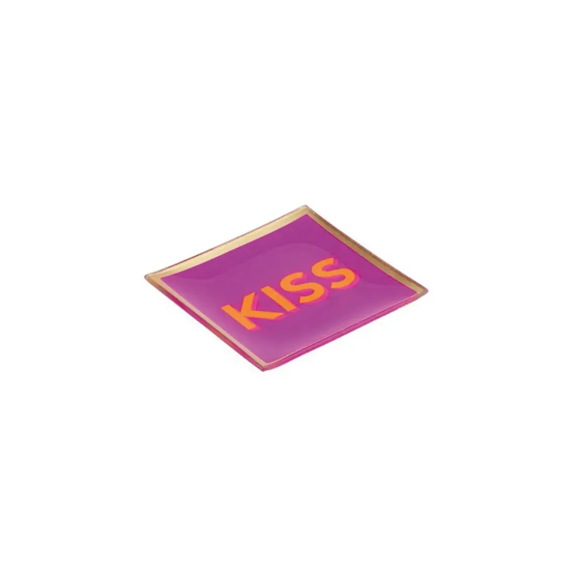 Plateau Carré S - Kiss - Fuchsia - 10 x 10 cm