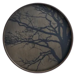 Plateau en bois Black Tree Ø 61 cm - Marron