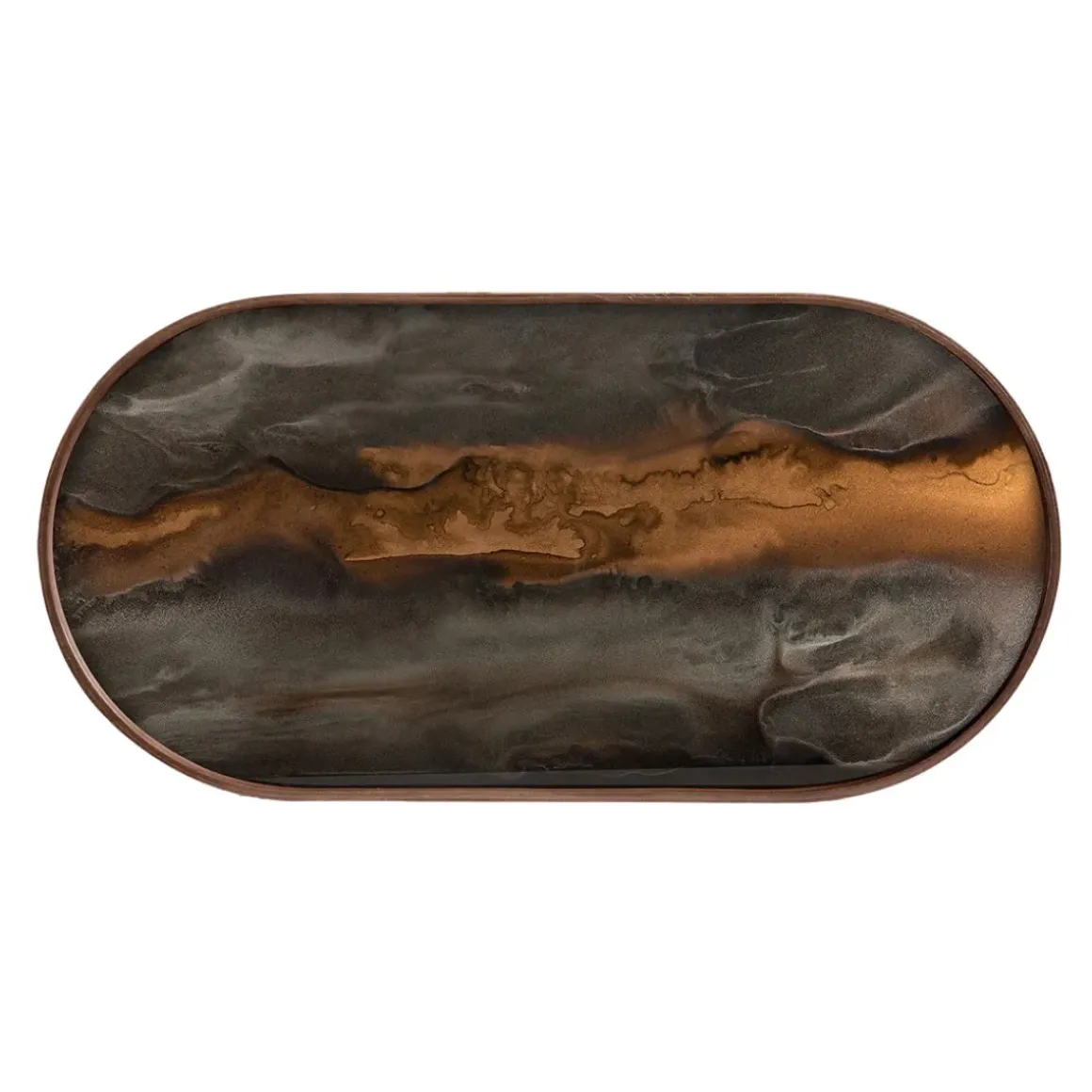 Plateau en verre - Bronze Organic - Oblong - 71 x 36 cm