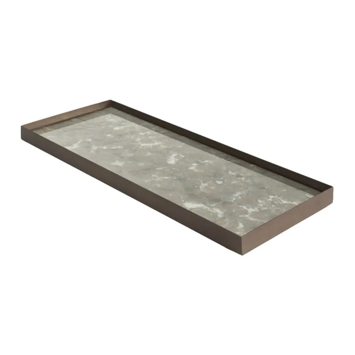 Plateau en verre Fossil Organic - Gris