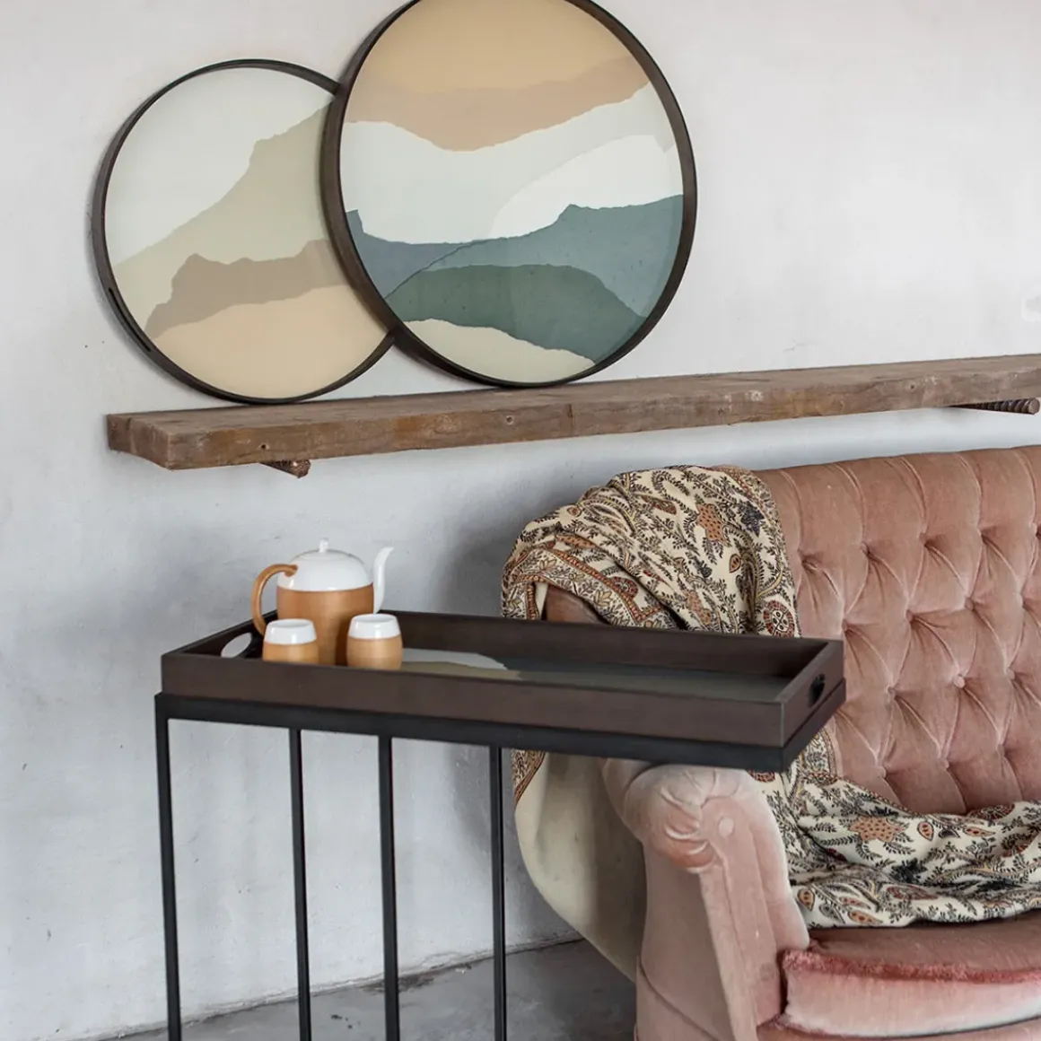 Plateau en verre - Slate Wabi Sabi - Ø 61 cm