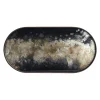 Plateau ovale en verre Black Organic
