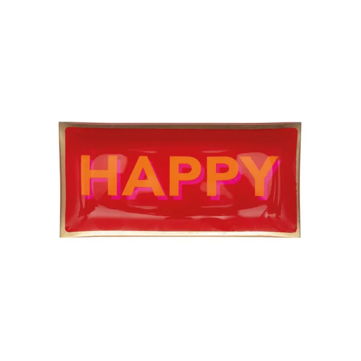 Plateau Rectangle L - Happy - Rouge - 10 x 21 cm