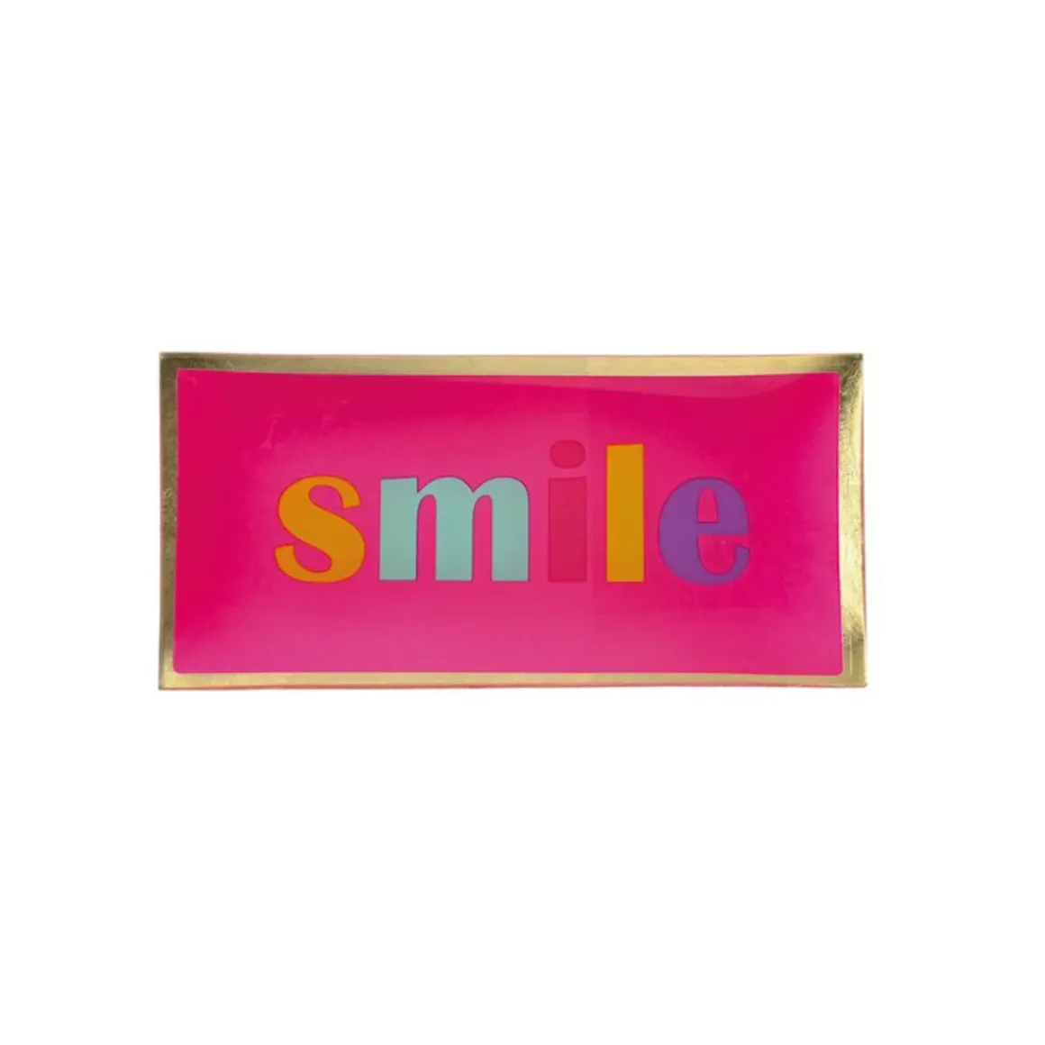 Plateau Rectangle L - Smile - Rose Néon - 10 x 21 cm