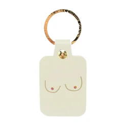 Porte-clés Boobs en cuir - Crème