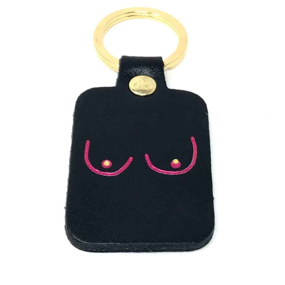 Porte-clés Boobs en cuir - Noir