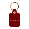 Porte-clés Boobs en cuir - Oxblood