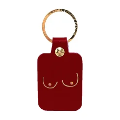 Porte-clés Boobs en cuir - Oxblood