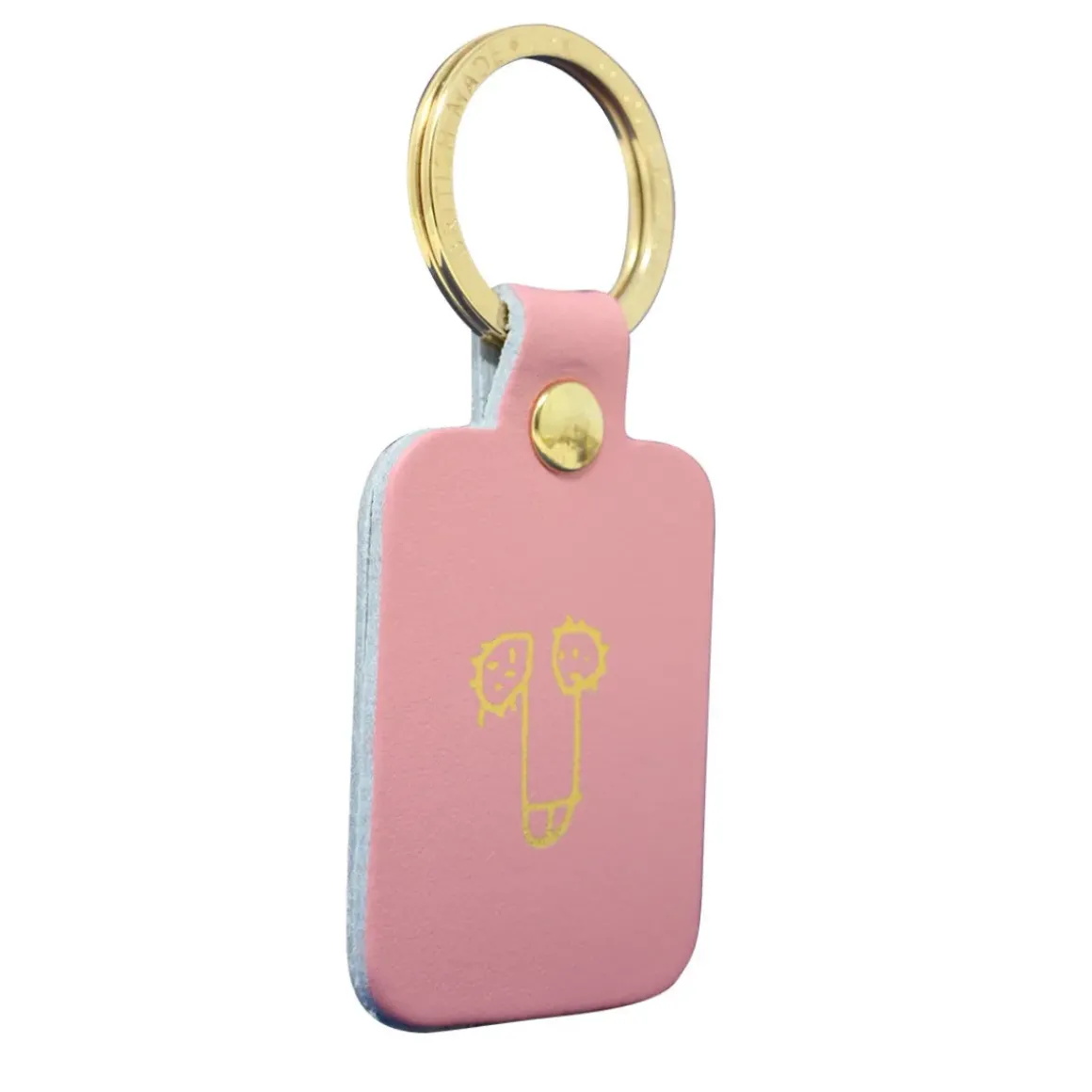 Porte-clés Zizi en cuir - Rose