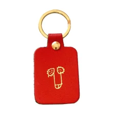 Porte-clés Zizi en cuir - Rouge