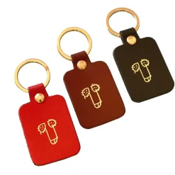 Porte-clés Zizi en cuir - Rouge