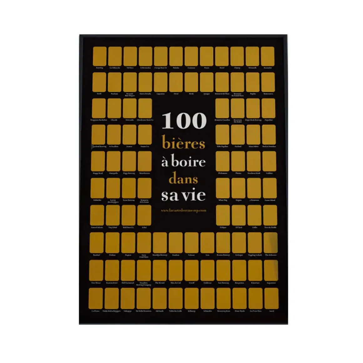Poster à gratter 100 Bières à Boire dans sa Vie - 50 cm x 70 cm