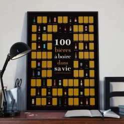 Poster à gratter 100 Bières à Boire dans sa Vie - 50 cm x 70 cm