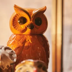 Pot Hibou Tangerine en Céramique - 16.5 x 16.2 x 8.5 cm