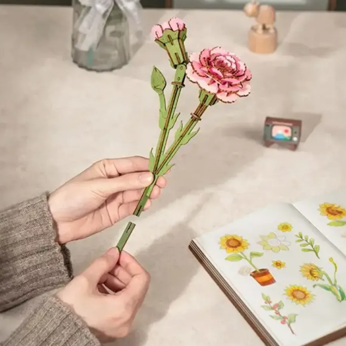 Puzzle 3D - Oeillet Rose