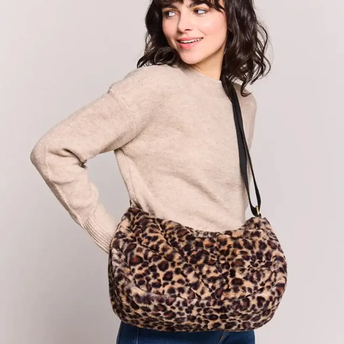 Sac Rosa Teddy en fourrure - Léopard
