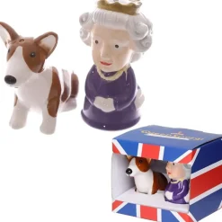 Salière u0026 poivrière en Céramique - Queen and Corgi
