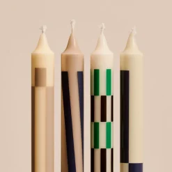 Set de 4 Bougies Pattern - Cream u0026 Dark