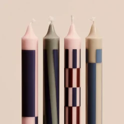 Set de 4 Bougies Pattern - Pink u0026 Blues
