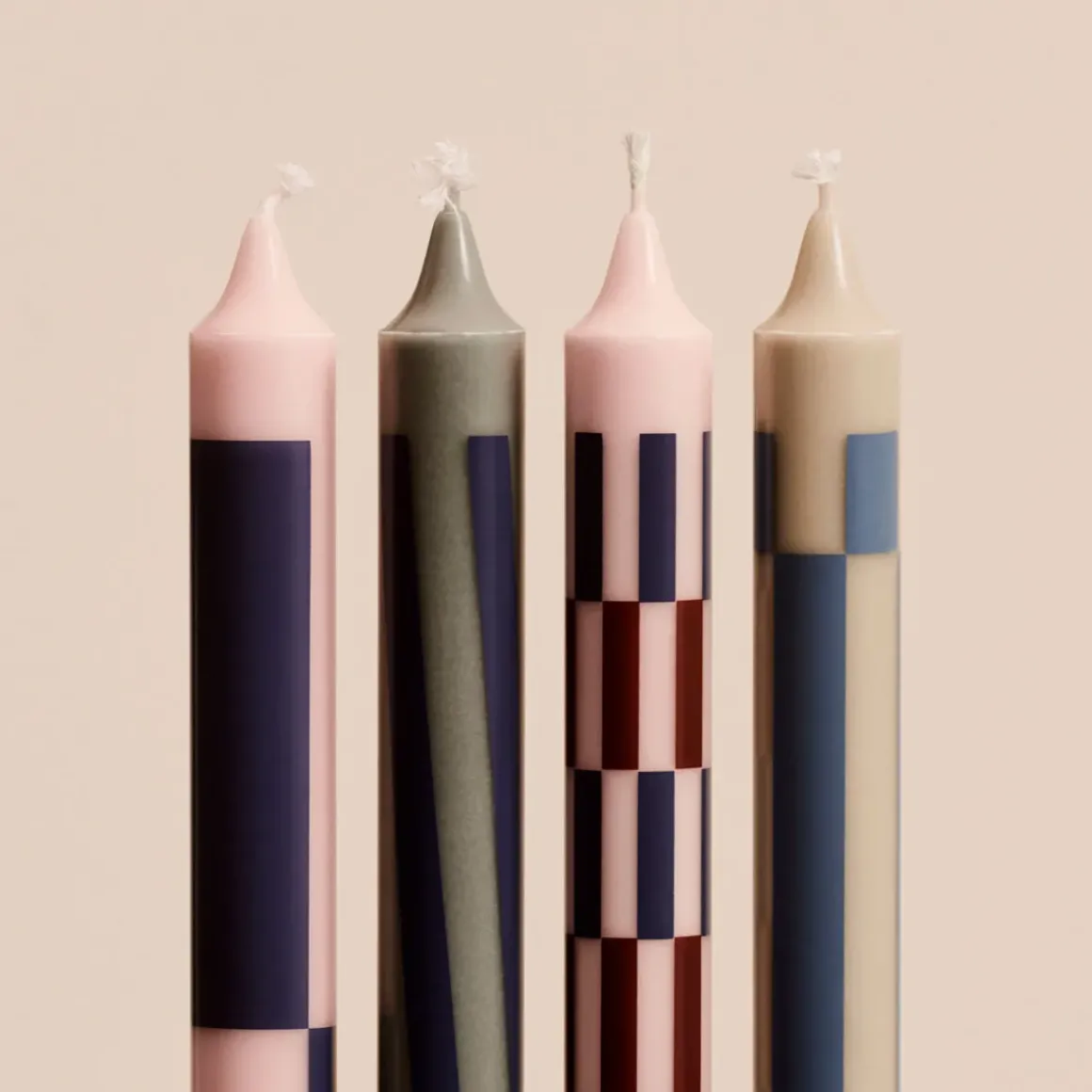 Set de 4 Bougies Pattern - Pink u0026 Blues