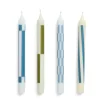 Set de 4 Bougies Pattern - Vert u0026 Bleu