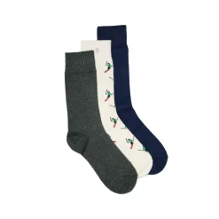 Set de 3 chaussettes Skieur - Marine Vert - 43/45