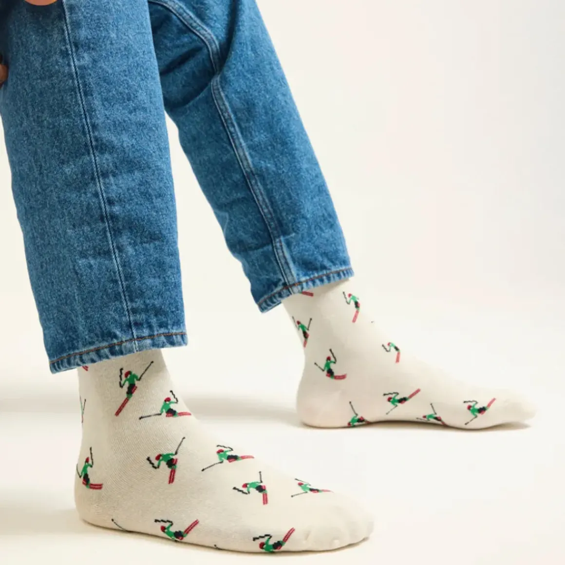 Set de 3 chaussettes Skieur - Marine Vert - 43/45