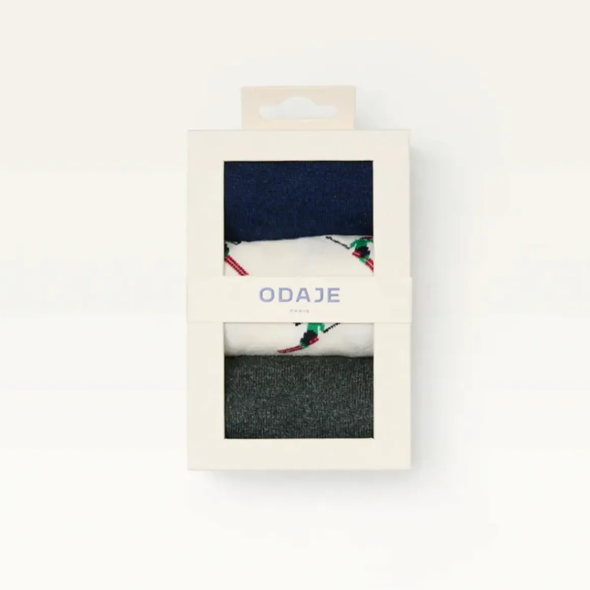 Set de 3 chaussettes Skieur - Marine Vert - 43/45