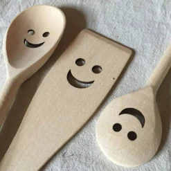 Set de 3 Couverts Happy Spoon - Cuillères et Spatule Bois