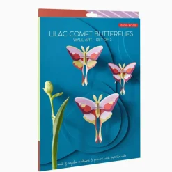 Set De 3 Décorations Murale Lilac Comet Butterflies