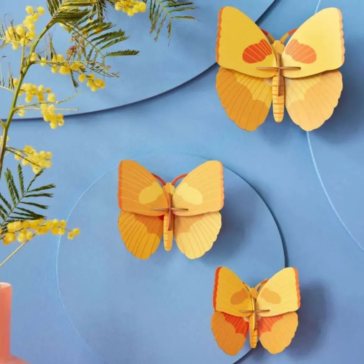Set De 3 Décorations Murale Yellow Butterflies
