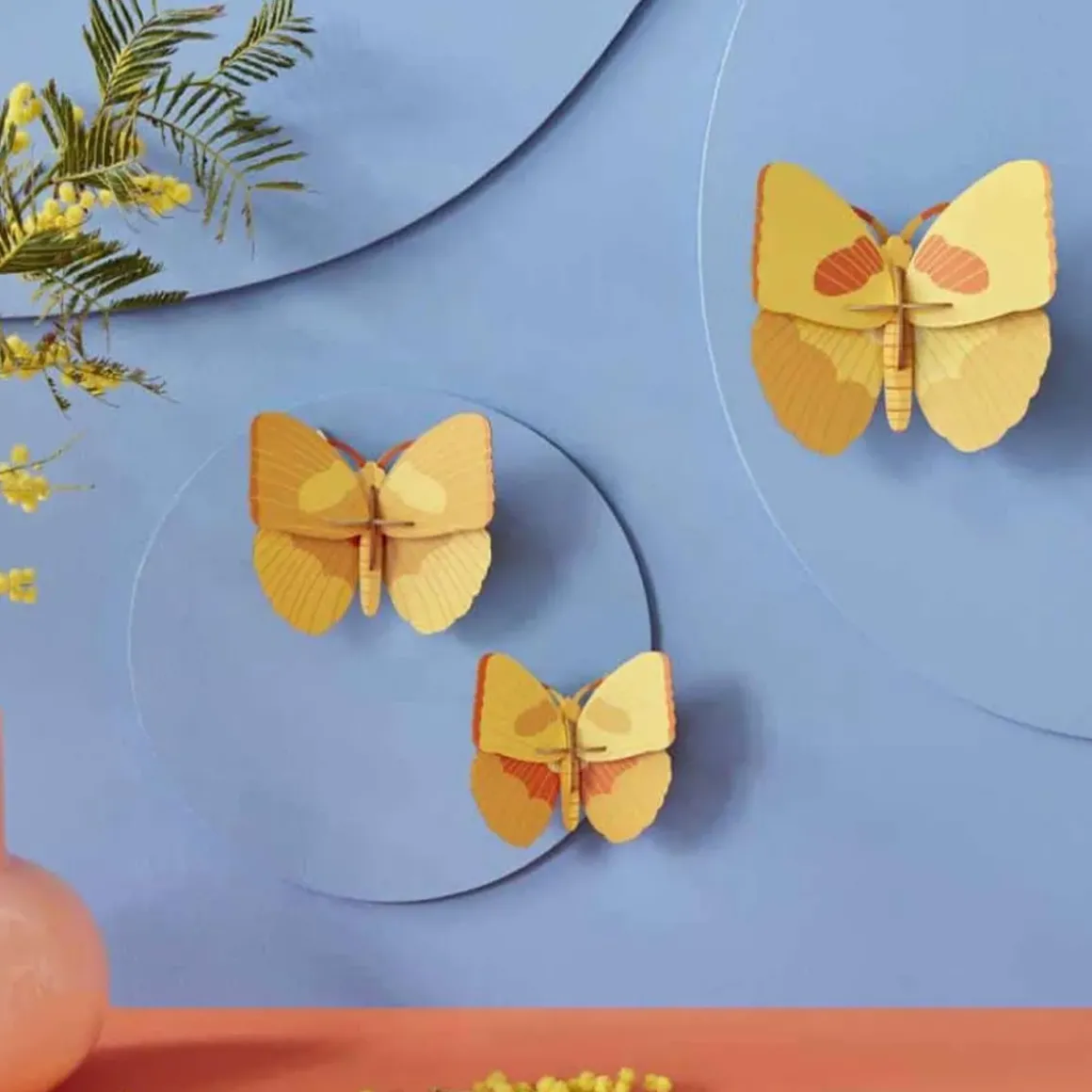 Set De 3 Décorations Murale Yellow Butterflies