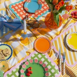 Set de table Biscotti à Carreaux - 38 cm x 48 cm - Kaki u0026 Rose