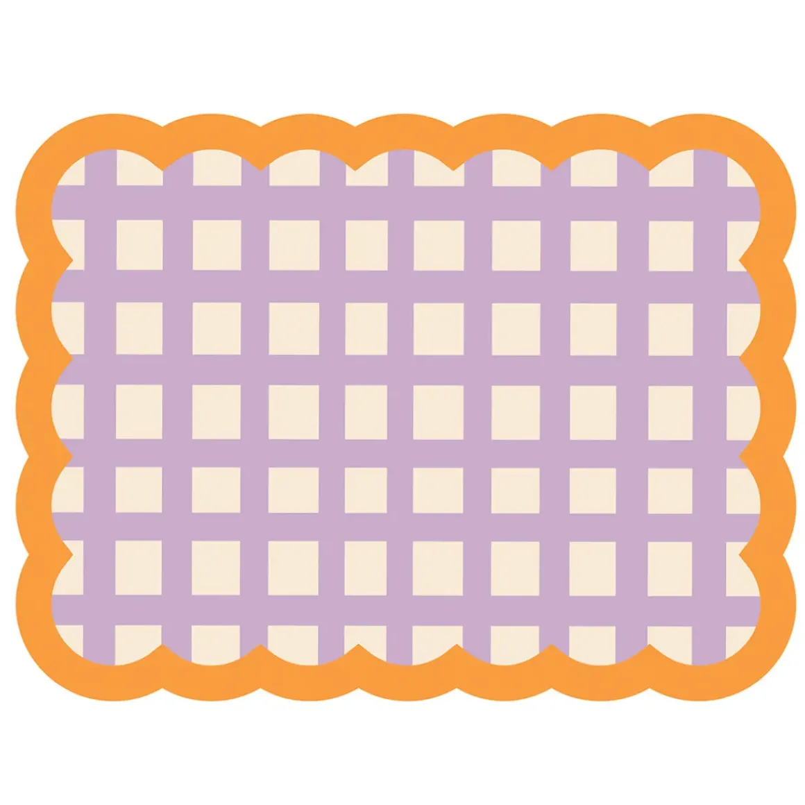 Set de table Biscotti à Carreaux - 38 cm x 48 cm - Lilas u0026 Orange