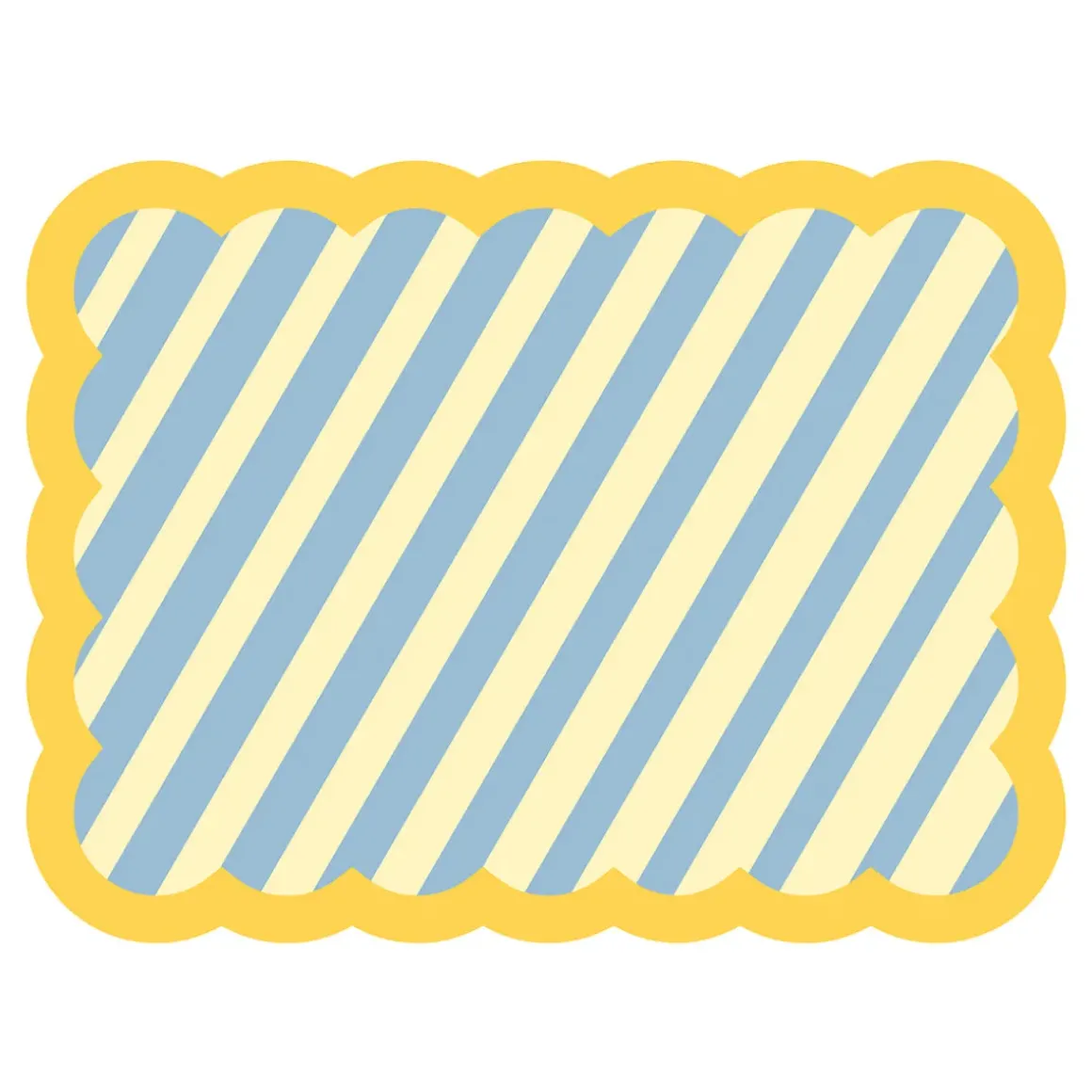 Set de table Biscotti à Rayures - 38 cm x 48 cm - Bleu u0026 Jaune