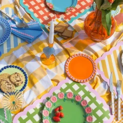 Set de table Biscotti à Rayures - 38 cm x 48 cm - Bleu u0026 Jaune