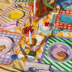 Set de table Biscotti à Rayures - 38 cm x 48 cm - Bleu u0026 Jaune