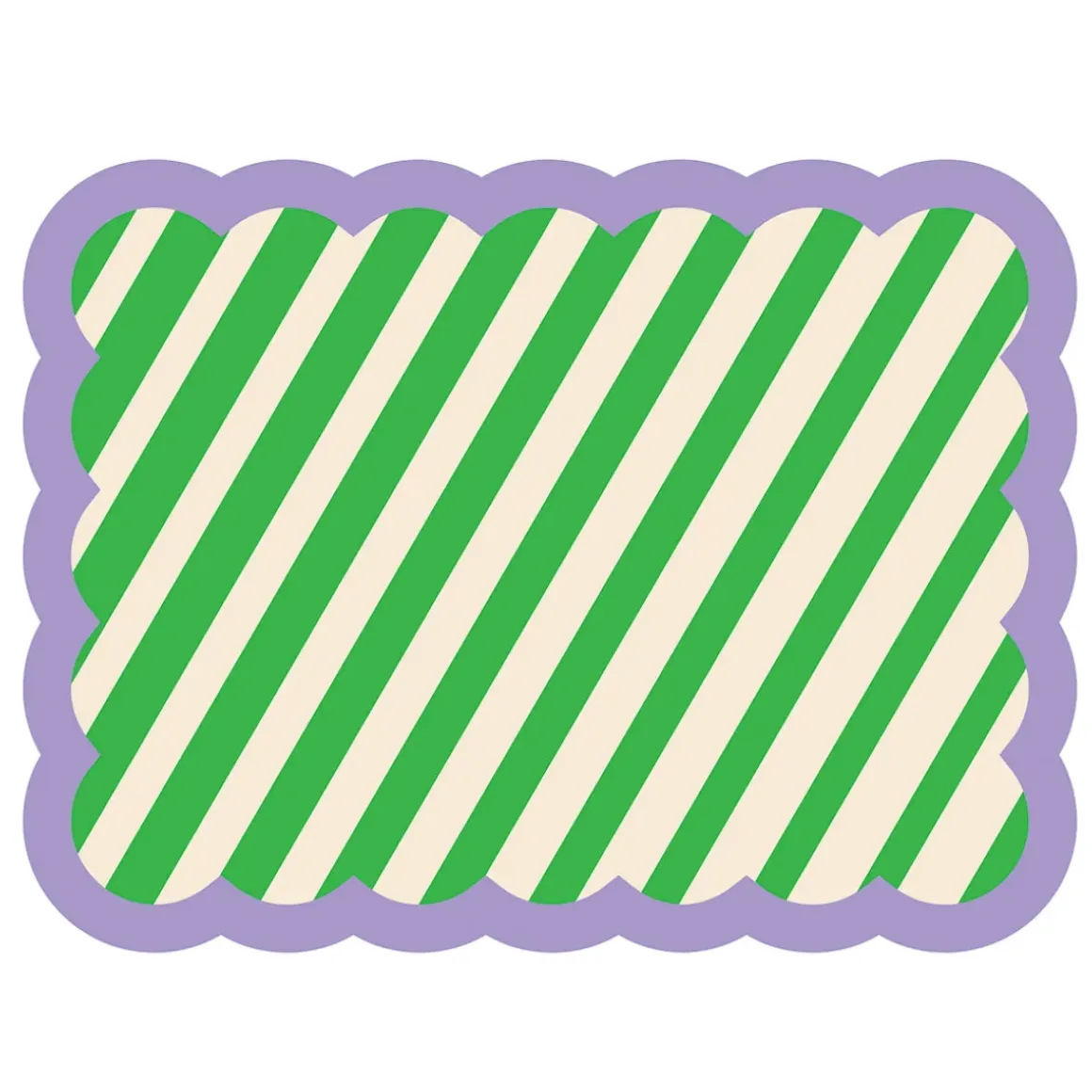 Set de table Biscotti à Rayures - 38 cm x 48 cm - Vert u0026 Violet