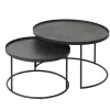 Set de 2 Tables basses pour plateaux ronds - Ø 62 cm u0026 Ø 49 cm
