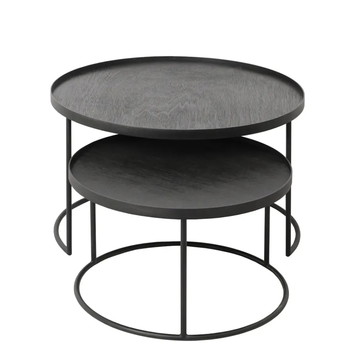 Set de 2 Tables basses pour plateaux ronds - Ø 62 cm u0026 Ø 49 cm