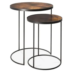 Set de 2 Tables d'appoint heavy aged Bronze