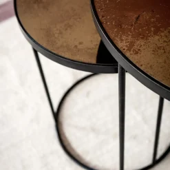 Set de 2 Tables d'appoint heavy aged Bronze