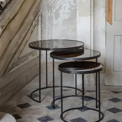 Set de 2 Tables d'appoint heavy aged Bronze