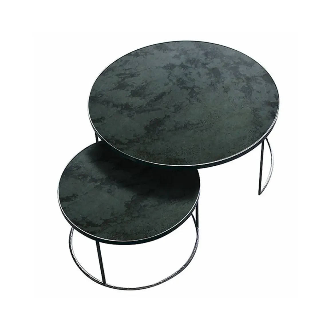 Set de 2 tables tables gigognes Nesting - Charcoal - Ø 92 cm