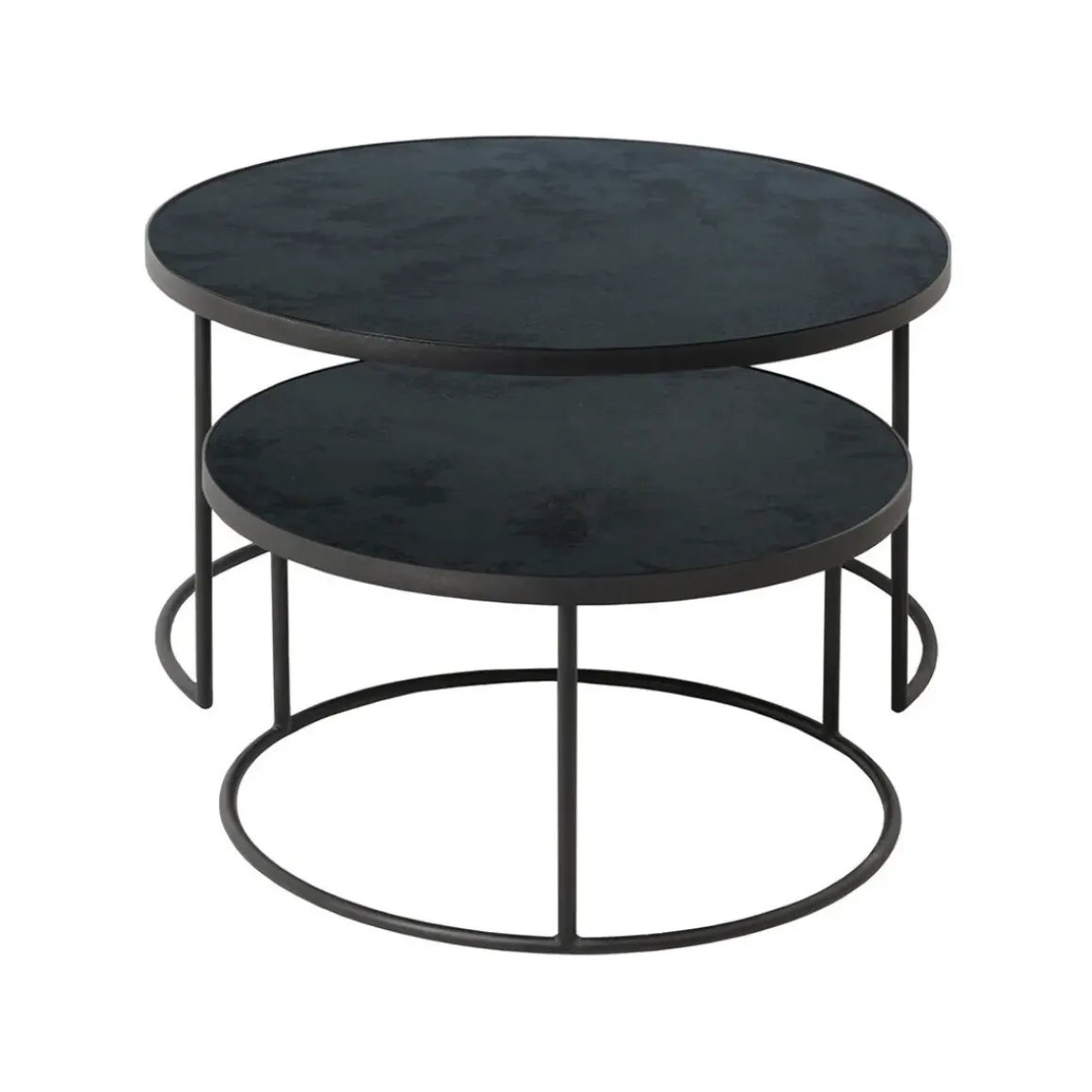Set de 2 tables tables gigognes Nesting - Charcoal - Ø 92 cm