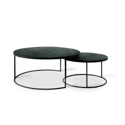 Set de 2 tables tables gigognes Nesting - Charcoal - Ø 92 cm