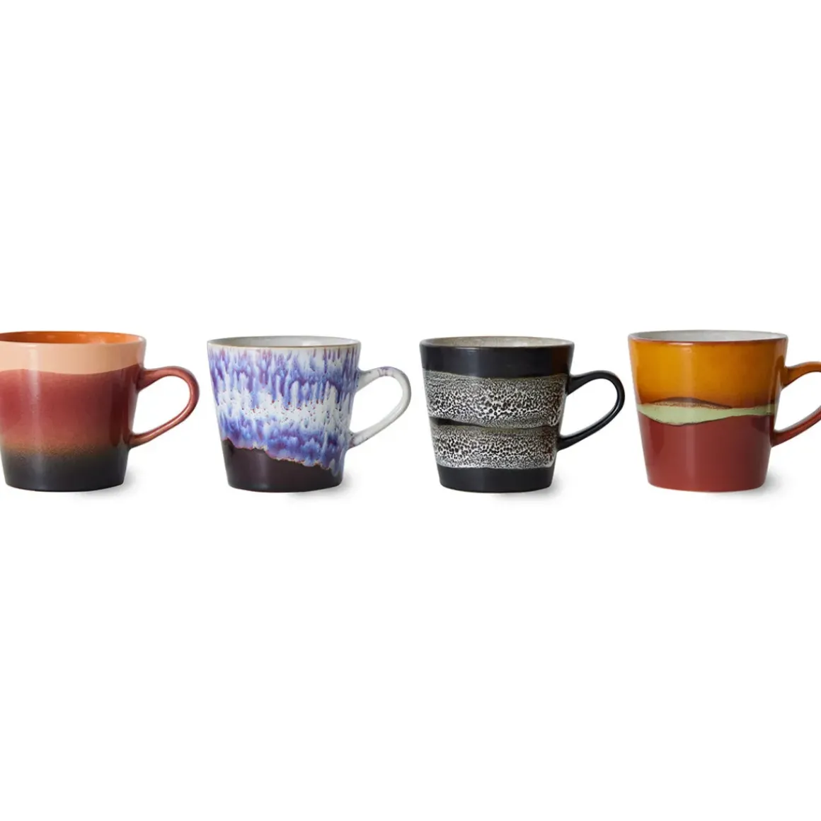 Set de 4 Tasses Americano 70's Friction en céramique