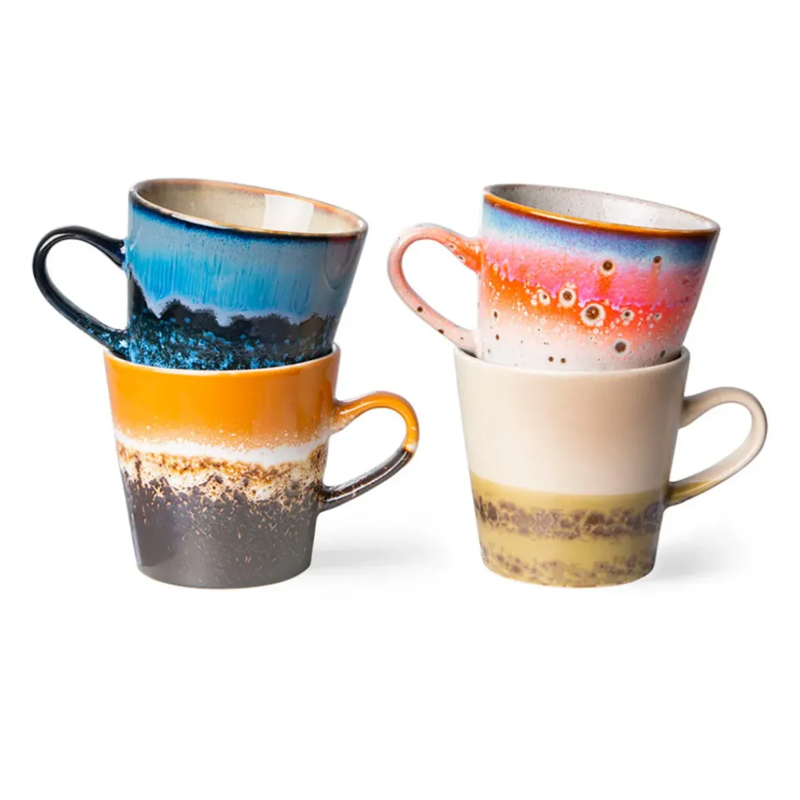 Set de 4 Tasses Americano 70's Pegasus en céramique